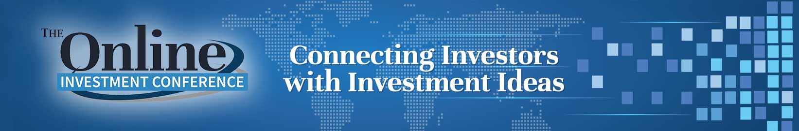 Online Investment Conference Logo with Tagline 'Connecting Investors with Investment Ideas'