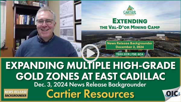 Cartier Finds High-grade Gold Potential over 10 km at East Cadillac – December 2024